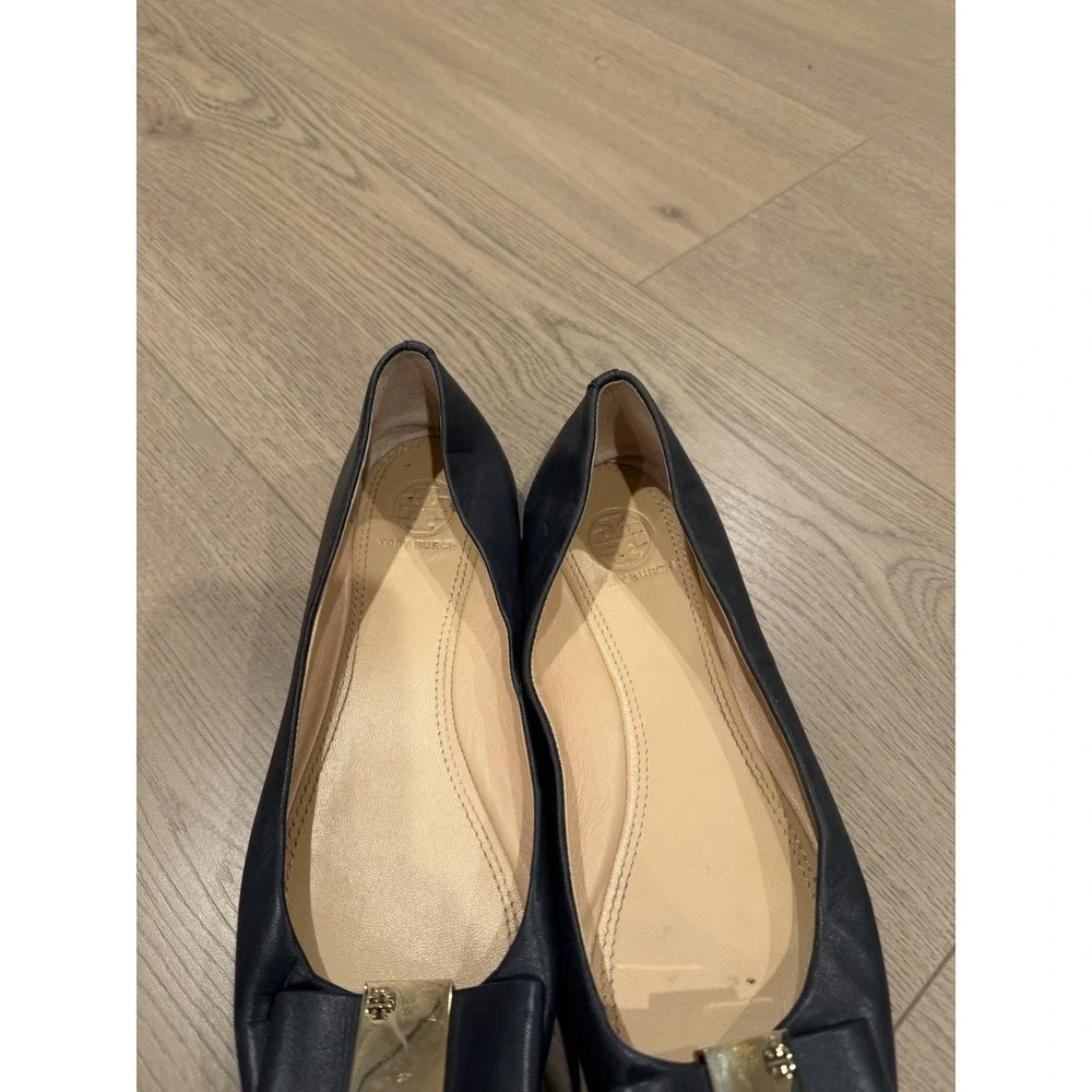 Tory Burch Chase Ballet flats in navy leather‎ Size 7.5 Classic